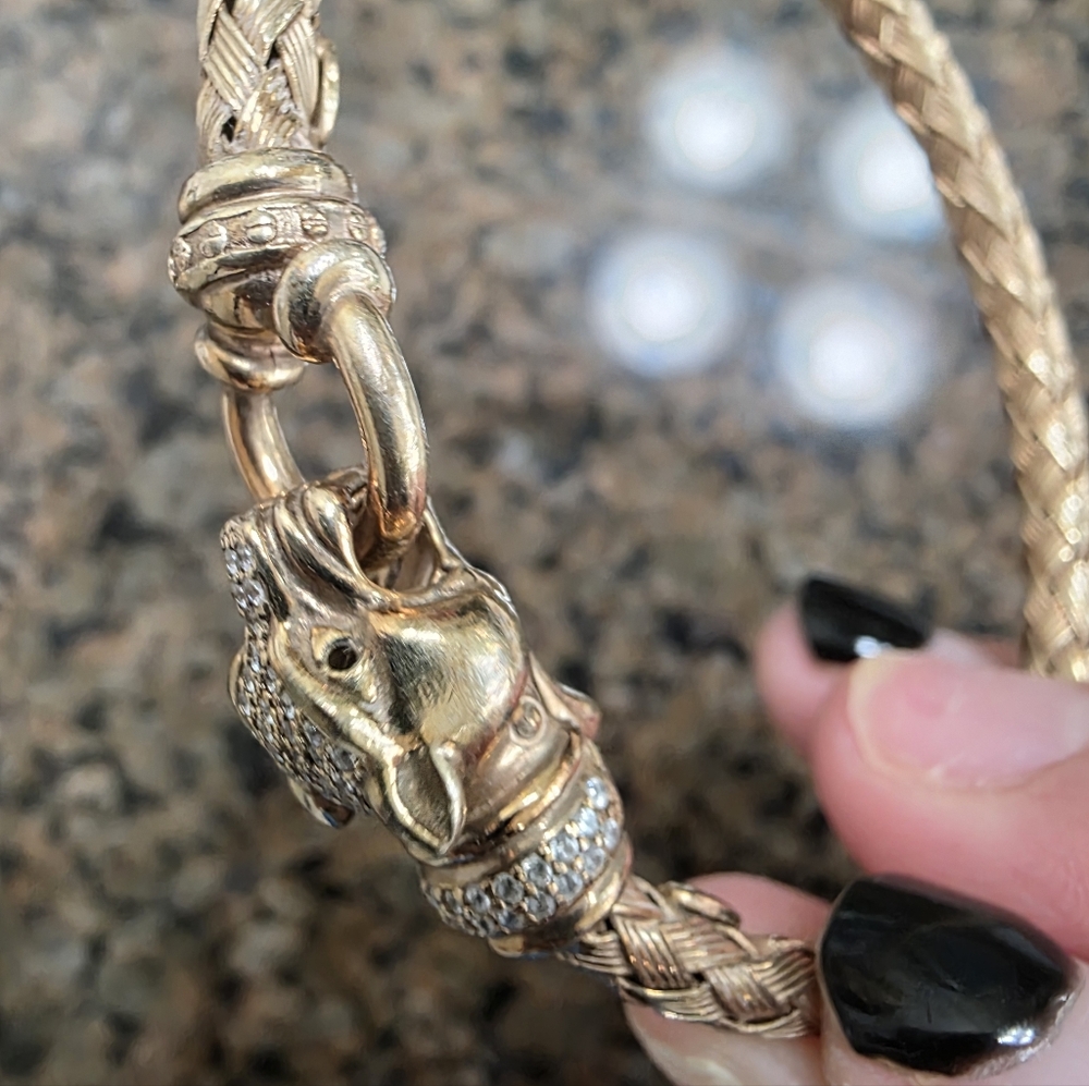 18k Over Sterling Silver Panther Bracelet - Picture 4 of 6